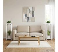 VidaXL Plant Stand 2 Pcs White 30 X 30 X 100 Cm Engineered Wood