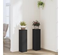 vidaXL Plant Stand 2pcs Black 17x17x60 cm Engineered Wood