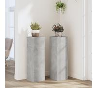 vidaXL Plant Stand 2pcs Concrete Grey 25x25x80 cm Engineered Wood