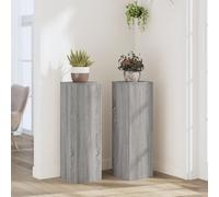 vidaXL Plant Stand 2pcs Grey Sonoma 25x25x80 cm Engineered Wood