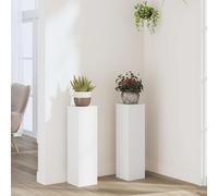 vidaXL Plant Stand 2pcs White 17x17x60 cm Engineered Wood