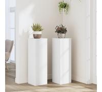 vidaXL Plant Stand 2pcs White 25x25x80 cm Engineered Wood