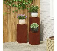 vidaXL Plant Stand 3 pcs Rusty Weathering Steel