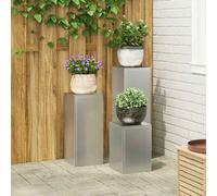 Plant Stand Galvanised Steel 75x24cm Outdoor Metal Minimalist Geometric Display