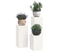 vidaXL Plant Stand 3 pcs White Steel, Garden and Terrace, Modern Plant Display, Durable Metal Stand, Outdoor Aesthetic, Elevated Planter, Patio Decor Ideas