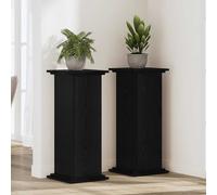 vidaXL Plant Stand Black Oak 33 x 33 x 100 cm Engineered wood