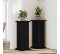 vidaXL Plant Stand Black oak 33 x 33 x 80 cm Engineered wood