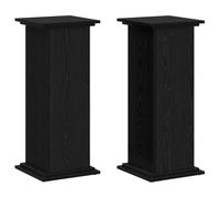 vidaXL Engineer Wood Plant Stand Black Oak 33 x 33 x 80 cm