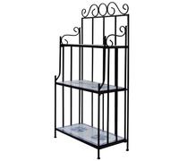 vidaXL Plant Stand Blue White Mosaic Pattern Garden Pot Display Rack Shelf