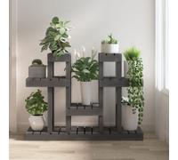 vidaXL Plant Stand Grey 104.5x25x77.5 cm Solid Wood Pine