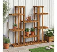 VidaXL Plant Stand Natural 123 X 25 X 114.5 Cm Solid Wood