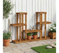 VidaXL Plant Stand Natural 123 X 25 X 78.5 Cm Solid Wood