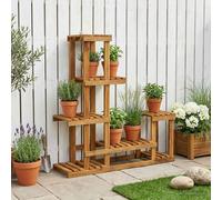 VidaXL Plant Stand Natural 93.5 X 25 X 91.5 Cm Solid Wood