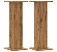 vidaXL Plant Stand, Pack of 2, Flower Stand, Hollow Construction, Decorative Column, Pedestal for Plants, Decorative Items, Flower Stool, Flower Column, Artisan Oak Wood Material