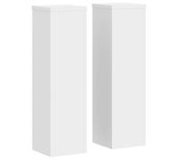 vidaXL Plant Stand Pot Holder - White Engineered Wood, Sturdy & Stable, 17 x 17 x 60 cm, Easy to Clean, Hollow Design, Modern Minimalistic Decor - 2pcs