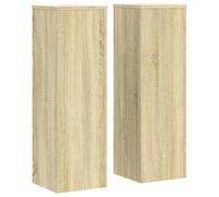 vidaXL Plant Stand Pot Set - 2pcs Sonoma Oak Engineered Wood - Flower Display/Plant Holder, 80cm Height, 25cm Width - Modern Indoor Furniture for Living Room, Office, Patio, Garden