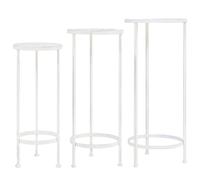 vidaXL Plant Stand Set 3 Pieces Vintage Style Metal Antique White UK HOT