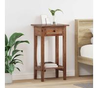 vidaXL Plant Stand with Drawer Brown 34 x 25 x 52 cm Mahogany Wood, Garden and Terrace, Rustic Storage Solutions for Small Spaces, Functional Designs to Enhance Outdoor Areas, Efficient Organization