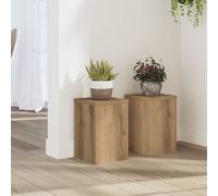 vidaXL Plant Stands 2 pcs Artisan Oak 20x20x30 cm Engineered Wood