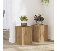 vidaXL Plant Stands Pot Flower Stand 2 pcs - Artisian Oak, Engineered Wood, 25x25x35 cm, Max Load 50 kg ```