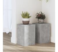 vidaXL Plant Stands 2 pcs Concrete Grey 20x20x30 cm Engineered Wood