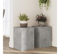 vidaXL Plant Stands 2 pcs Concrete Grey 25x25x35 cm Engineered Wood
