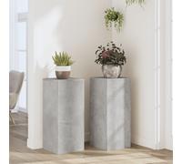 vidaXL Plant Stands Set - Concrete Grey Engineered Wood Flower Pots Holder - 30 x 30 x 70 cm - 2 Pack
