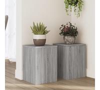 vidaXL Plant Stands 2 pcs Grey Sonoma 25x25x35 cm Engineered Wood