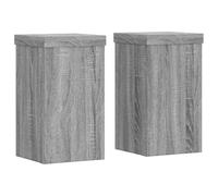 vidaXL Plant Stands 2 pcs - Grey Sonoma, Engineered Wood - 10x10x18 cm, Stable and Easy to Clean Flowerpot Stands