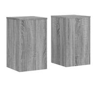 vidaXL Plant Stands 2 pcs - Grey Sonoma Engineered Wood Indoor/Outdoor Flower Pot Stands - 30x30x50 cm, Max Load 60 kg