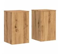 vidaXL Plant Stands 2 pcs - Oak Wood Decor for Living Room/Patio - Durable and Easy-to-Clean Tall Flower Pot Holders - Sturdy Hollow Design - 30 x 30 x 50 cm