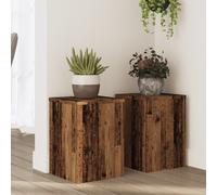 vidaXL Plant Stands 2 pcs Old Wood 25x25x35 cm Engineered Wood