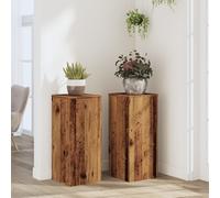vidaXL - Plant Stands Pot Flower Stand 2 pcs - Old Wood - Engineered Wood - 30x30x70 cm Each - Stable & Durable - Easy to Clean
