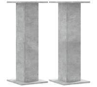 vidaXL Plant Stands 2 pcs Wood Grey Concrete 30x30x80cm, Flower Stand, House Plant Stand, Plant Table, Pot Stand