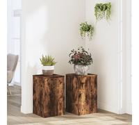 vidaXL Plant Stands Set of 2 - Smoked Oak - Engineered Wood - 30x30x50 cm