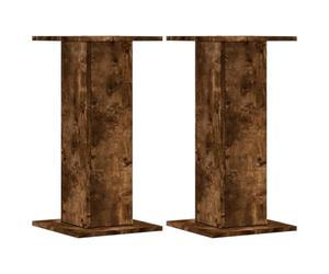 vidaXL Plant Stands 2 pcs Smoked Oak 30x30x60 cm Engineered Wood