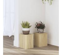 vidaXL Plant & Pot Flower Stands – Engineered Wood, Stable & Durable – 2 pcs Sonoma Oak