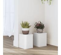 vidaXL Plant Stands 2 pcs White 15x15x20 cm Engineered Wood