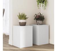 vidaXL Plant Stands 2 pcs White 25x25x35 cm Engineered Wood