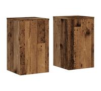 vidaXL Plant Stands - 2-Piece Set, Durable Engineered Wood Flower Stands, 30x30x50 cm, Old Wood Color, Supports up to 60kg, Modern Minimalistic Design, Easy to Clean, Home Decor