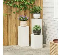 vidaXL Plant Stands 3 pcs White 24 x 24 x 75 cm Steel