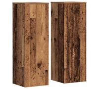 vidaXL Plant Stands Pot Flower Stand 2 pcs - Engineered Wood, 33x33x100 cm, Old Wood Color, Easy to Clean with Damp Cloth