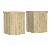 vidaXL Plant Stands Pot Flower Stand 2 pcs Sonoma Oak - Engineered Wood, Stable & Durable, Hollow Design, Sturdy Top Surface, Easy to Clean