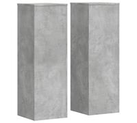 vidaXL Plant Stands Set of 2 - Concrete Grey, Engineered Wood, 33x33x100 cm, Max Load 50 kg