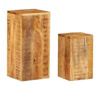 vidaXL Plant Stands Side Tables Plant Rack Sofa Table 2 pcs Solid Mango Wood