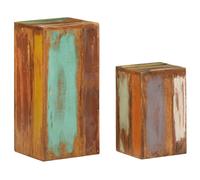 vidaXL Plant Stands Side Tables Rack Sofa Table 2 pcs Solid Reclaimed Wood