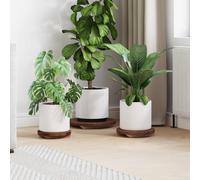 vidaXL Plant Stool 3 pcs Brown Mahogany Wood, Garden and Terrace, Rustic Charm f