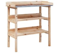 vidaXL Plant Table with Shelves 78x38x82.5 cm Solid Wood Fir