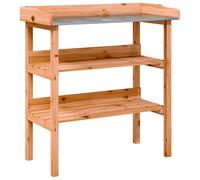 vidaXL Plant Table with Shelves Plant Stand Flower Stand Brown Solid Wood Fir