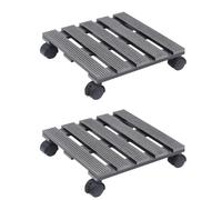 vidaXL Plant Trolleys 2 pcs Grey 30x30x7.5 cm WPC